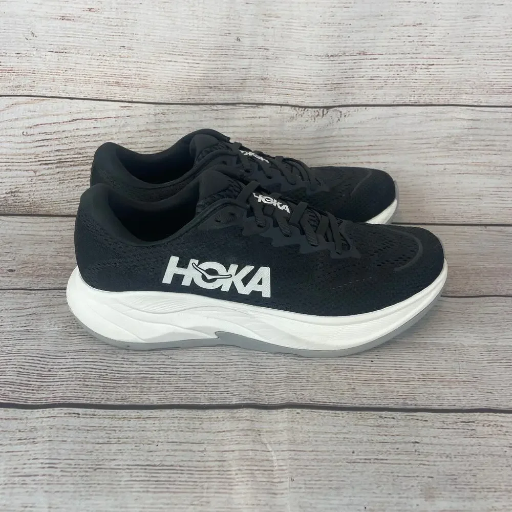 Hoka One Rincon 4 Womens Sz 9.5B Running Shoes Black White